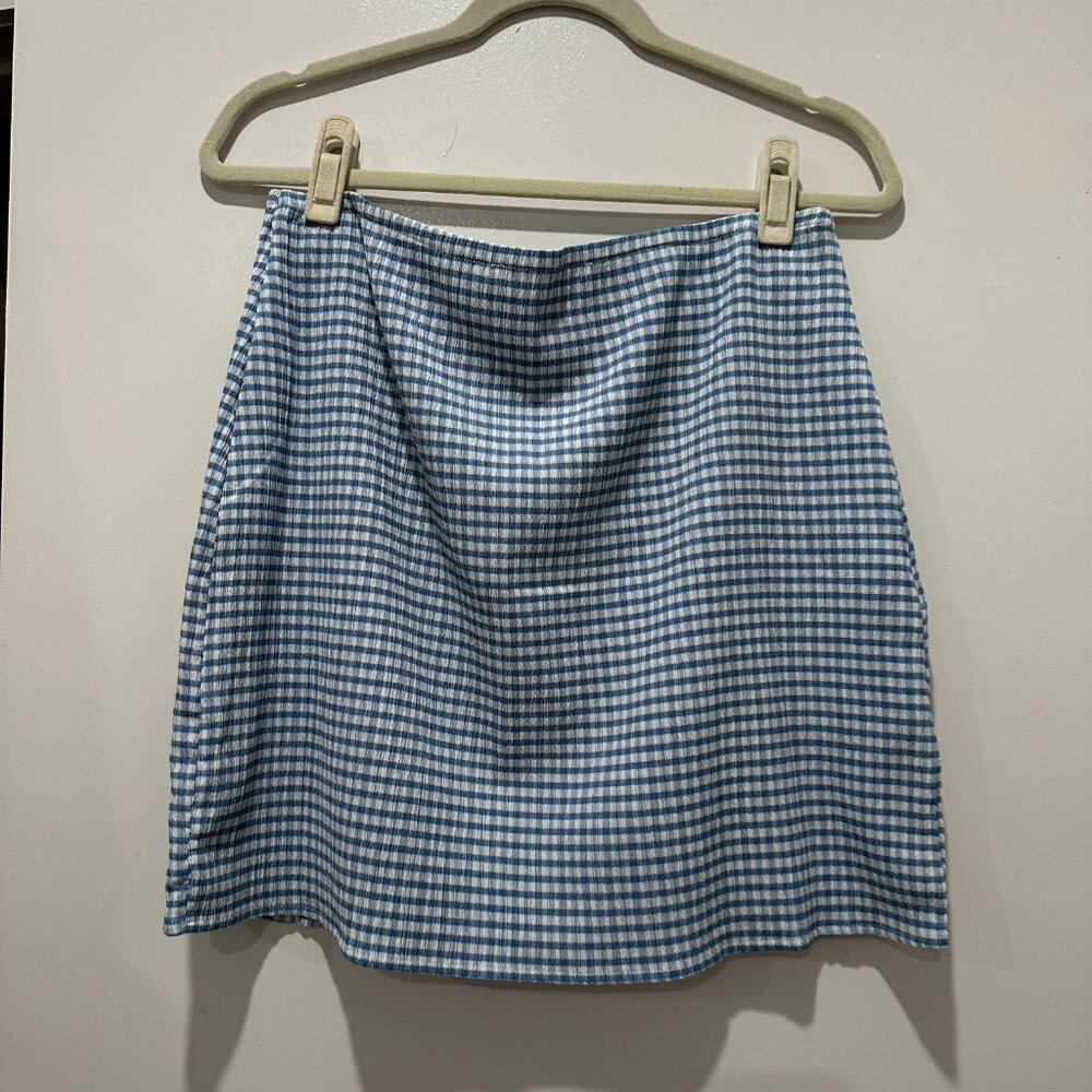 Lisa Says Gah Blue and White Gingham Skirt Set - Picture 6 of 7